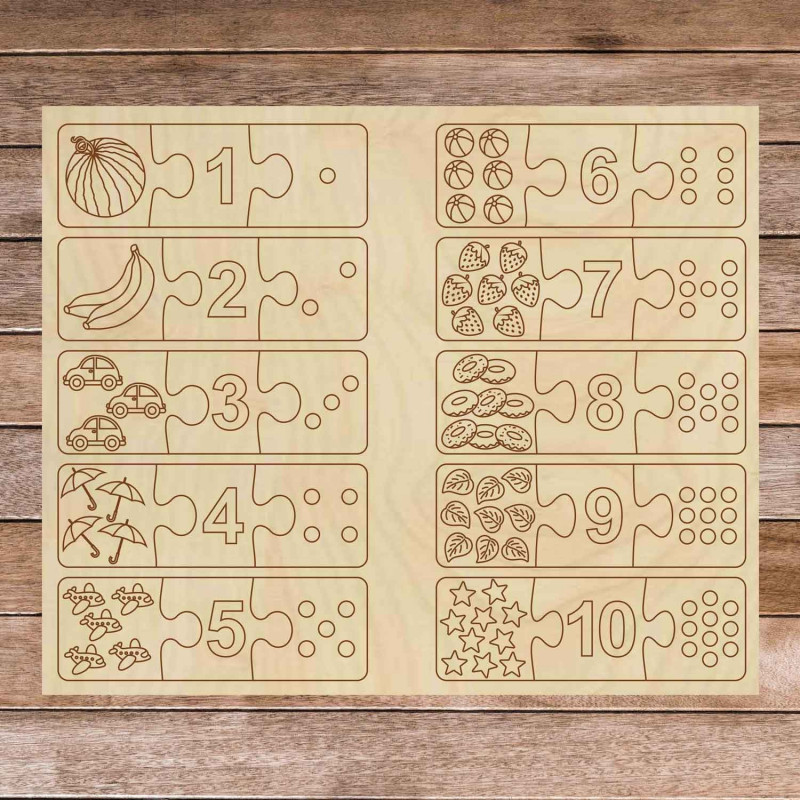 Dětská dřevěná skládačka - Třídílné puzzle 30...