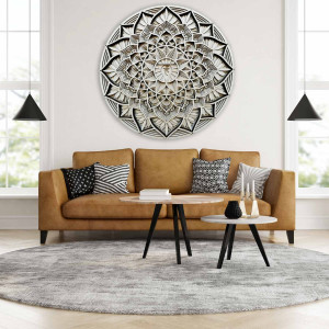 Velký 3D dřevěný obraz na zeď I Mandala komunikace