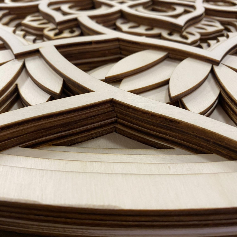 Velký 3D dřevěný obraz na zeď I Mandala komunikace