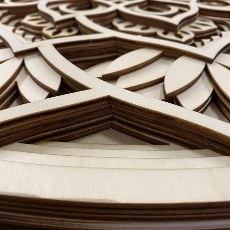 Velký 3D dřevěný obraz na zeď I Mandala komunikace Velký 3D dřevěný obraz na zeď I Mandala komunikace