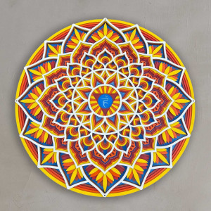 Dřevěná mandala na zeď s energií feng-šuej | až 90 x 90 cm 2