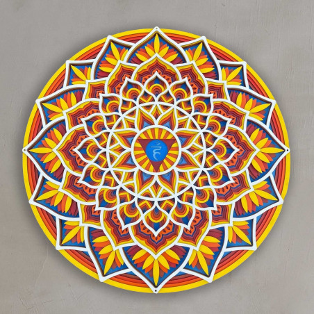 Dřevěná Mandala na zeď s energií feng shui