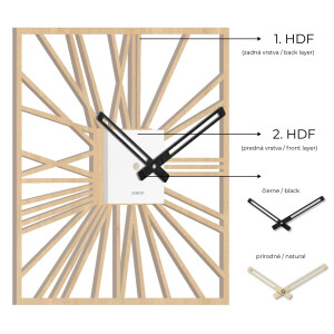 Dřevěné hodiny na zeď - Sentop | HDFK038 | javor