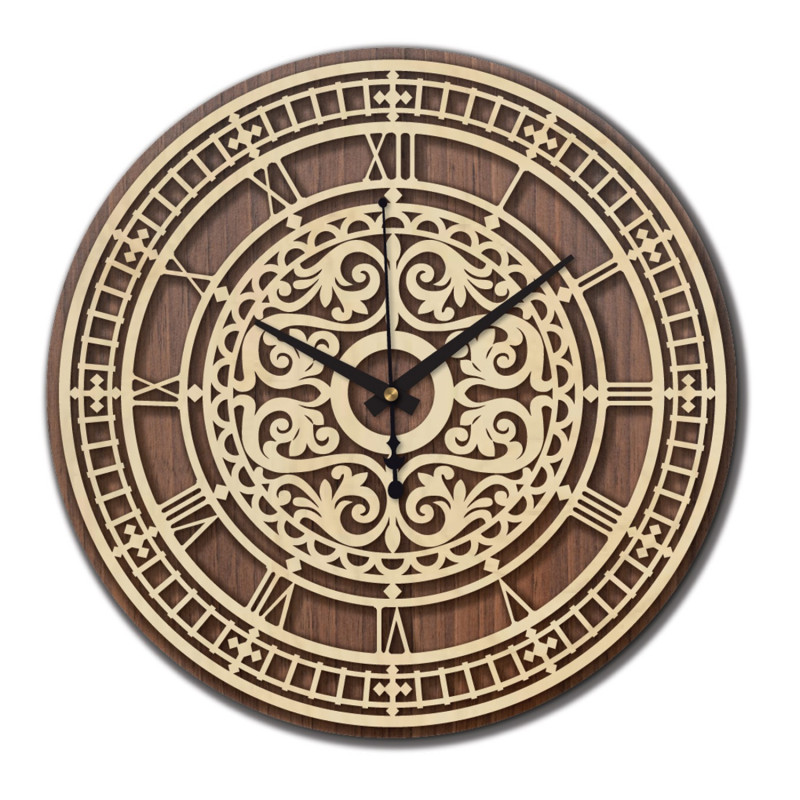 Elegantní dřevěné hodiny na zeď - Sentop | PR0463 | dvouvrstvé