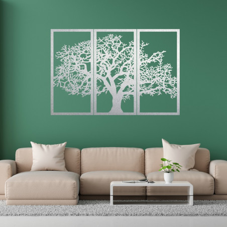 Dřevěný nástěnný obraz Strom života: Sada 3 panelů Dřevěný nástěnný obraz Strom života: Sada 3 panelů