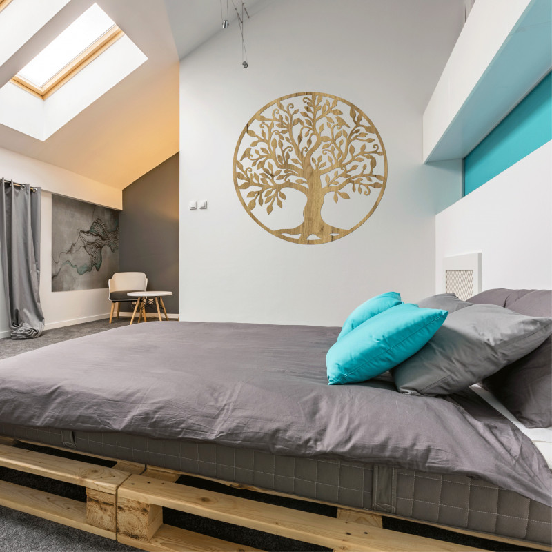 Elegantní Strom života ze dřeva, ideální doplněk obývacího pokoje