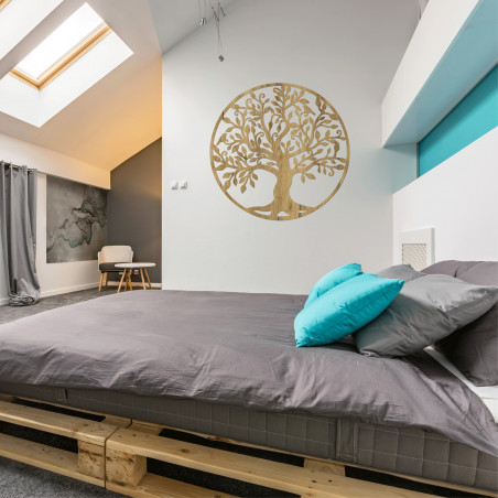 Elegantní Strom života ze dřeva, ideální doplněk obývacího pokoje