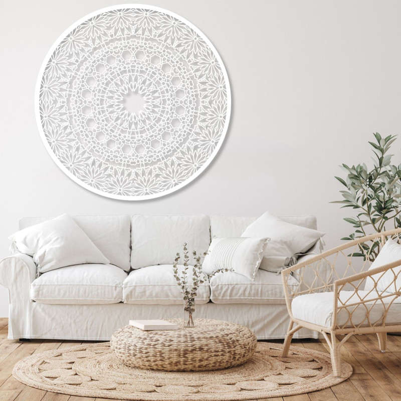 Luxusní dřevěný obraz mandala na zeď do moderního interiéru