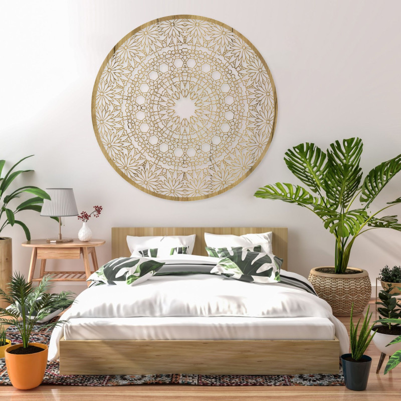 Elegantní mandala ze dřeva jako stylová nástěnná dekorace