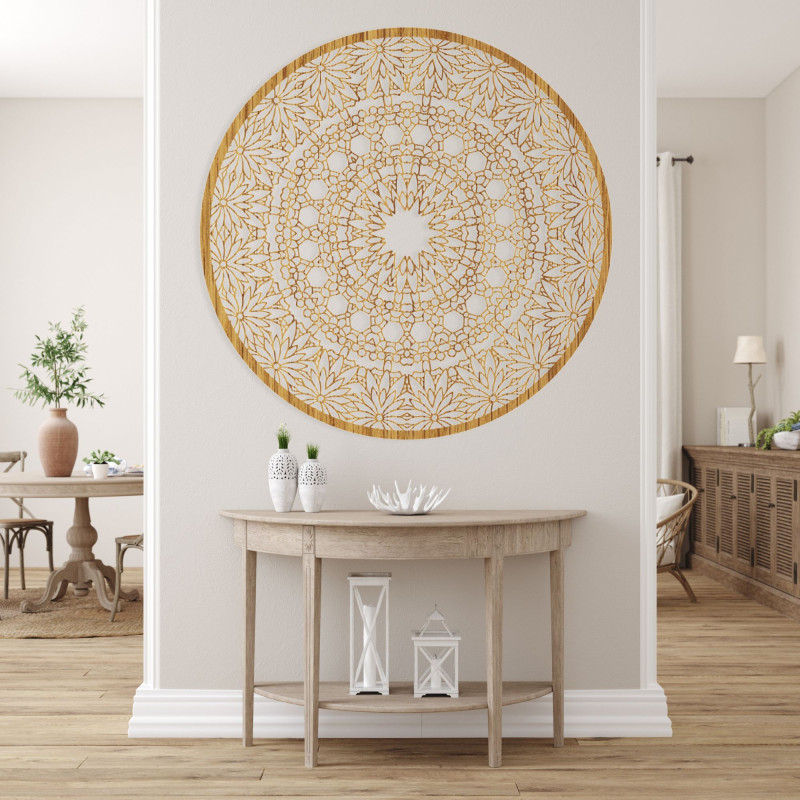 Elegantní mandala ze dřeva jako stylová nástěnná dekorace