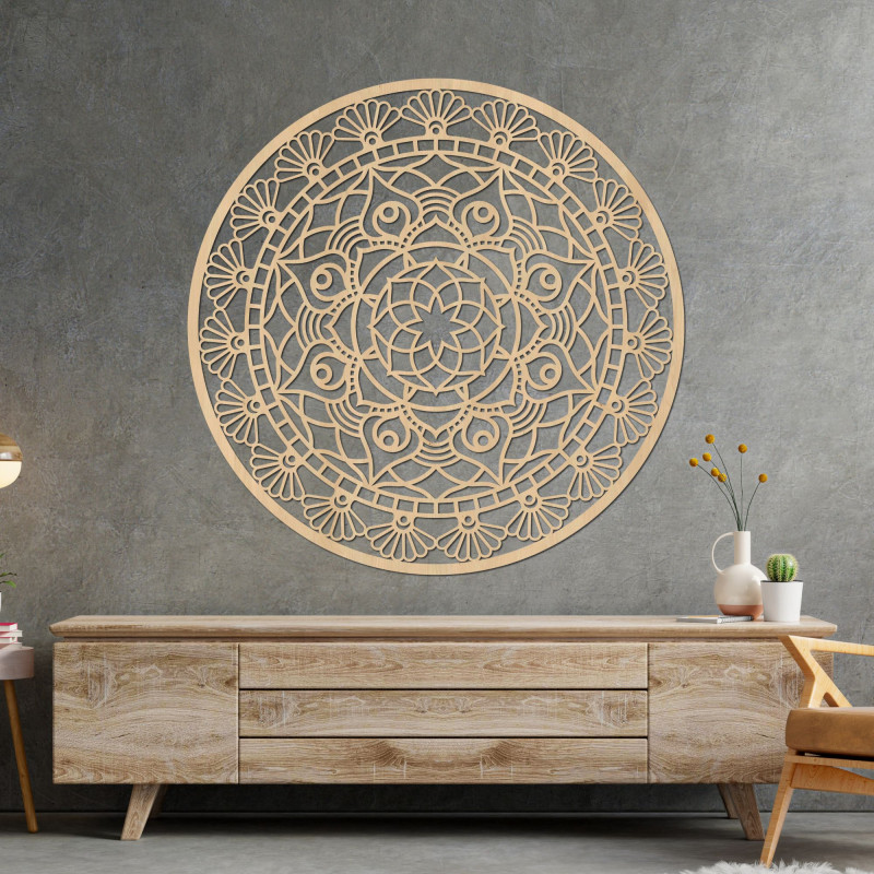 Vyřezávaná moderní mandala květ života - ZIBEZI