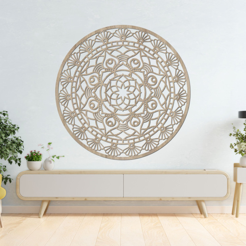 Vyřezávaná moderní mandala květ života - ZIBEZI