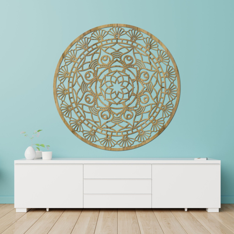 Vyřezávaná moderní mandala květ života - ZIBEZI