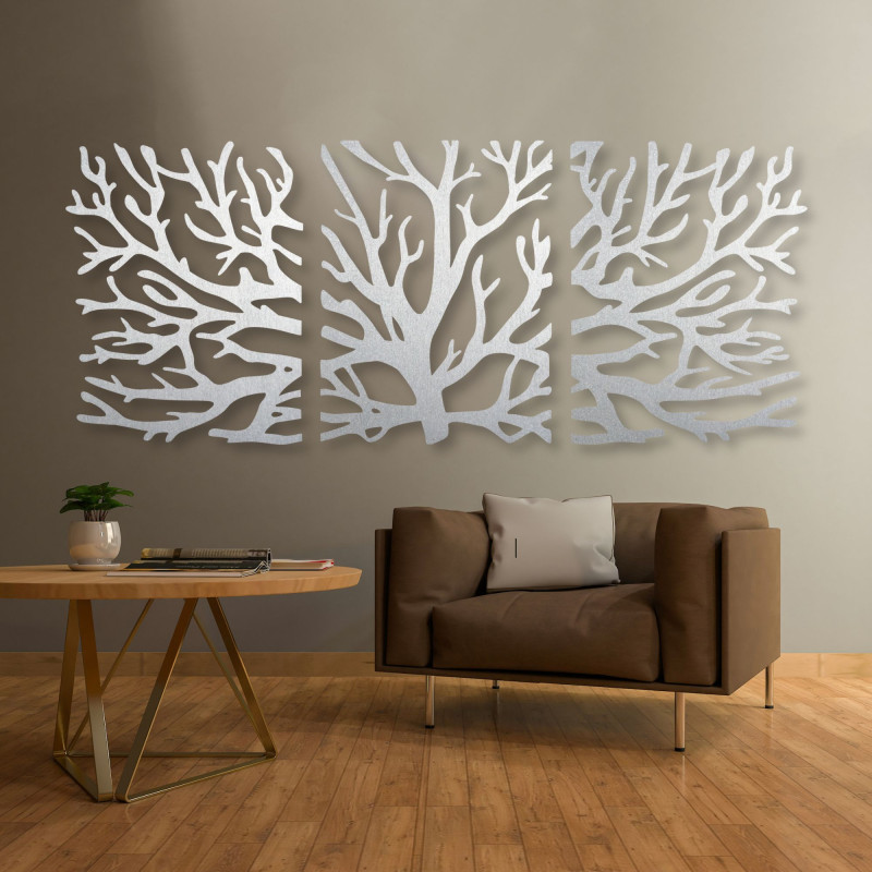 Třídílný obraz strom – moderní dekorace do obývacího pokoje s elegantním designem.