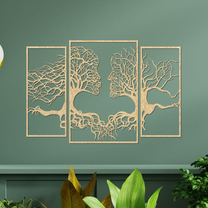 Dřevěný obraz na zeď Žena a Muž | SRDCE