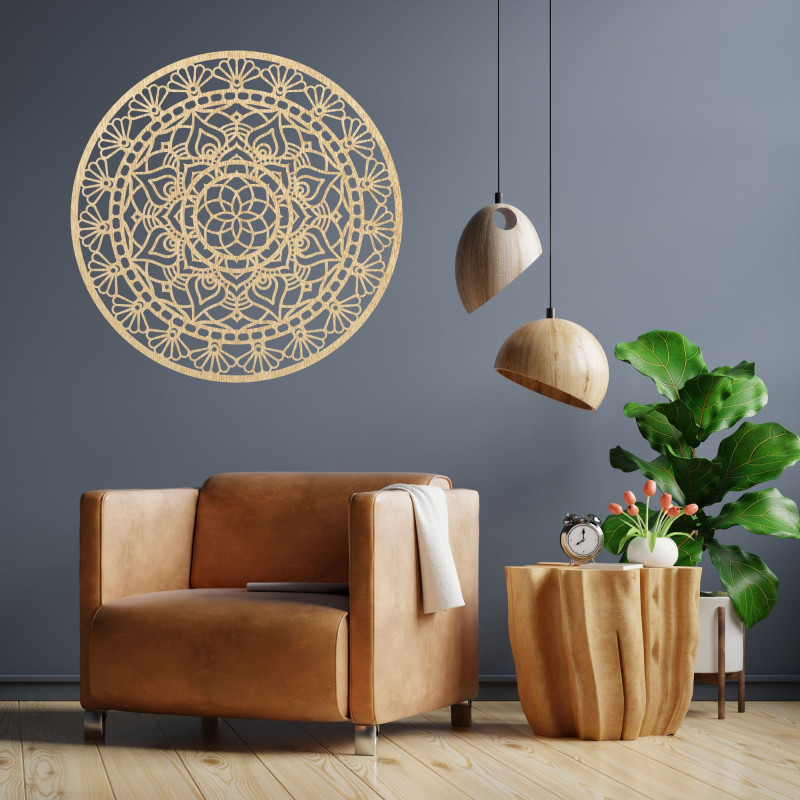 Dřevěná mandala na zeď - Aura Design