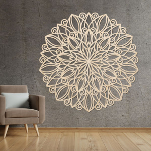 Dřevěná nástěnná mandala tančící květina - ORPEROF 2