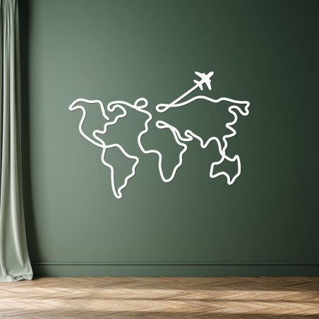 Stylová dřevěná mapa světa jako moderní dekorace do interiéru