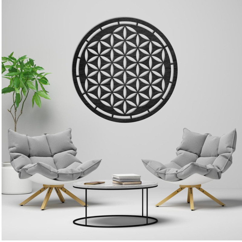 Dřevěná mandala, dekorace na zeď - HAAMONY