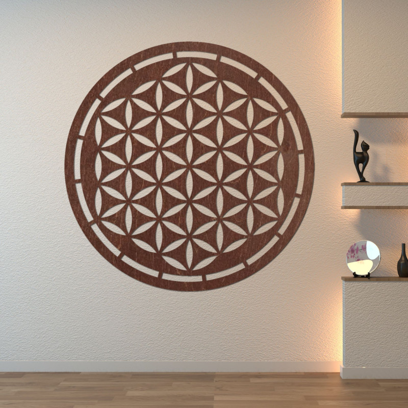 Dřevěná mandala, dekorace na zeď - HAAMONY