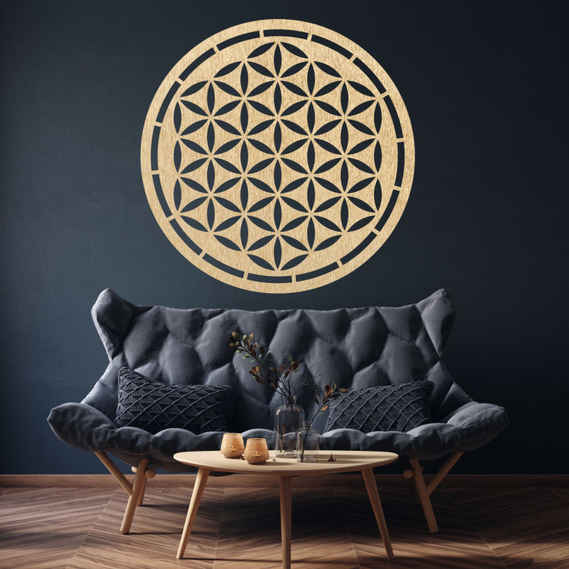 Dřevěná mandala, dekorace na zeď - HAAMONY