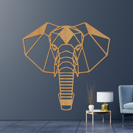 Elegantní dřevěný obraz slona jako symbol síly a moudrosti