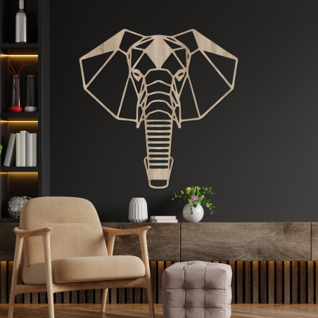 Dřevěná nástěnná dekorace hlava slona - LOXODONTA