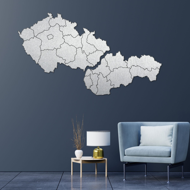 Dřevěná mapa Slovenska a České republiky