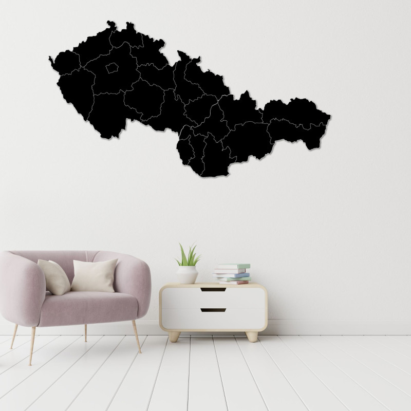 Dřevěná mapa Slovenska a České republiky