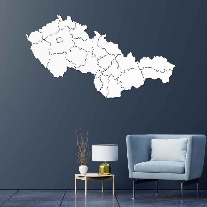 Dřevěná mapa Slovenska a České republiky