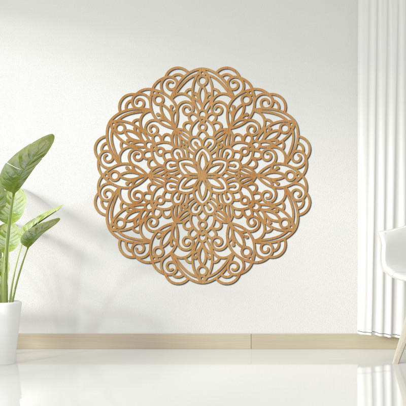 Dřevěná mandala na zeď - symbol harmonie a rovnováhy