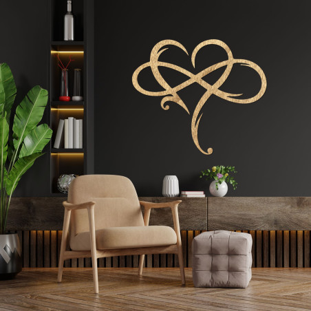 Dřevěné srdce na zeď - INFINITY LOVE Dřevěné srdce na zeď - INFINITY LOVE