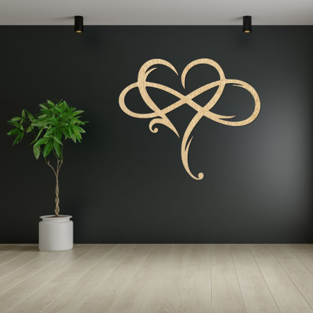Dřevěné srdce na zeď - INFINITY LOVE Dřevěné srdce na zeď - INFINITY LOVE