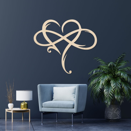 Dřevěné srdce na zeď - INFINITY LOVE Dřevěné srdce na zeď - INFINITY LOVE