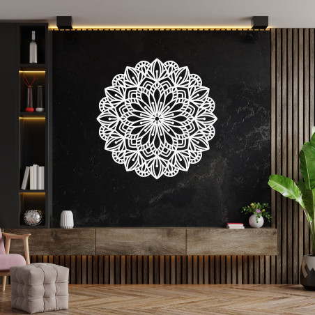Dřevěná nástěnná dekorace mandala - PETALUM