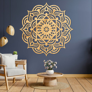 Dřevěná nástěnná dekorace mandala - ROMANCE 2