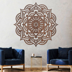 Orientální dřevěná mandala na zeď - SYMMETRIE 2