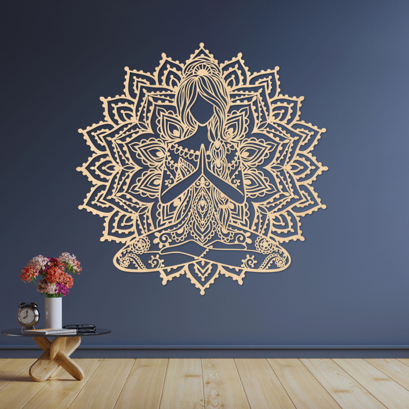 Dřevěná dekorace mandala na zeď | SERENITAS