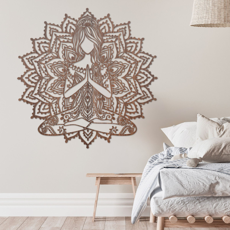 Dřevěná dekorace mandala na zeď | SERENITAS