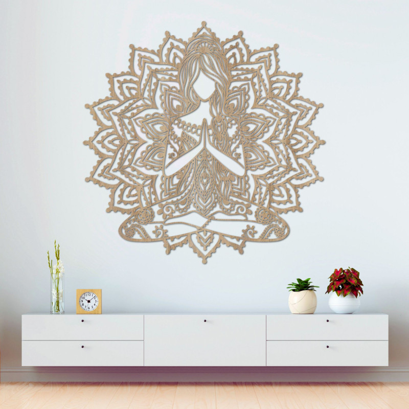 Dřevěná dekorace mandala na zeď | SERENITAS