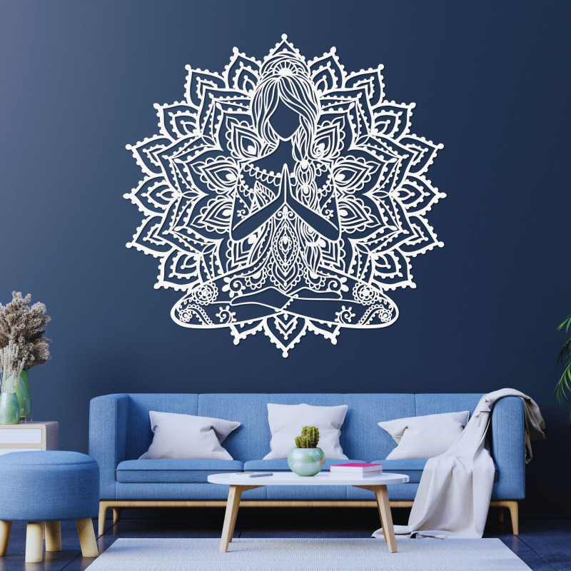 Dřevěná dekorace mandala na zeď | SERENITAS
