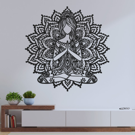 Dřevěná dekorace mandala na zeď - SERENITAS
