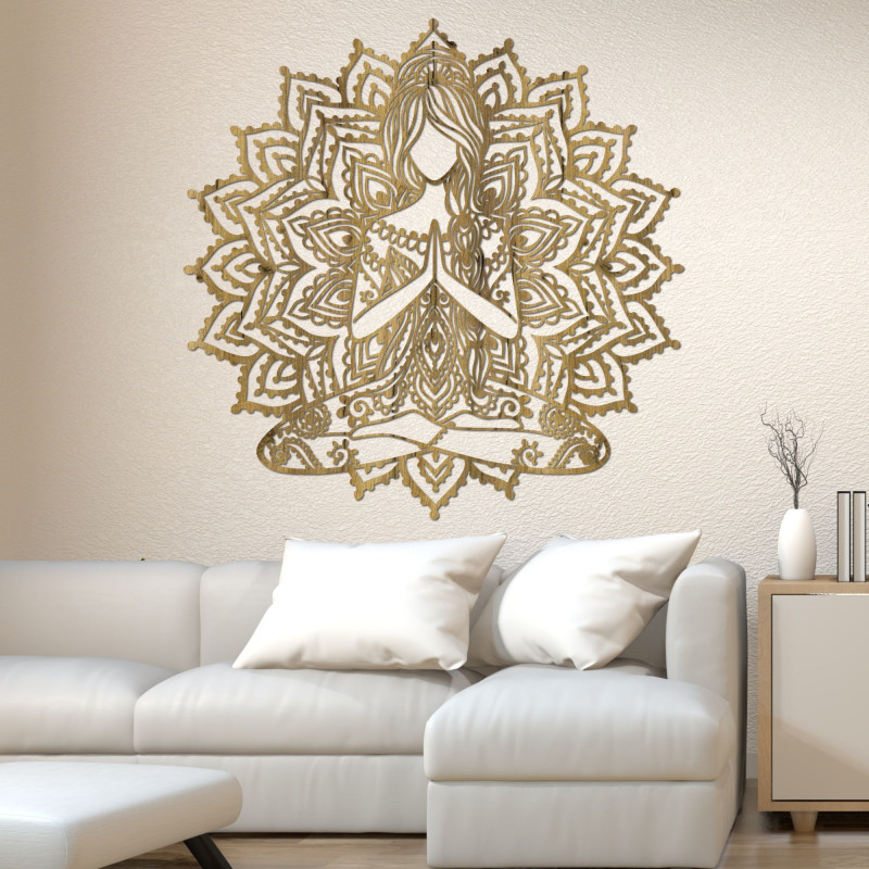 Dřevěná dekorace mandala na zeď | SERENITAS