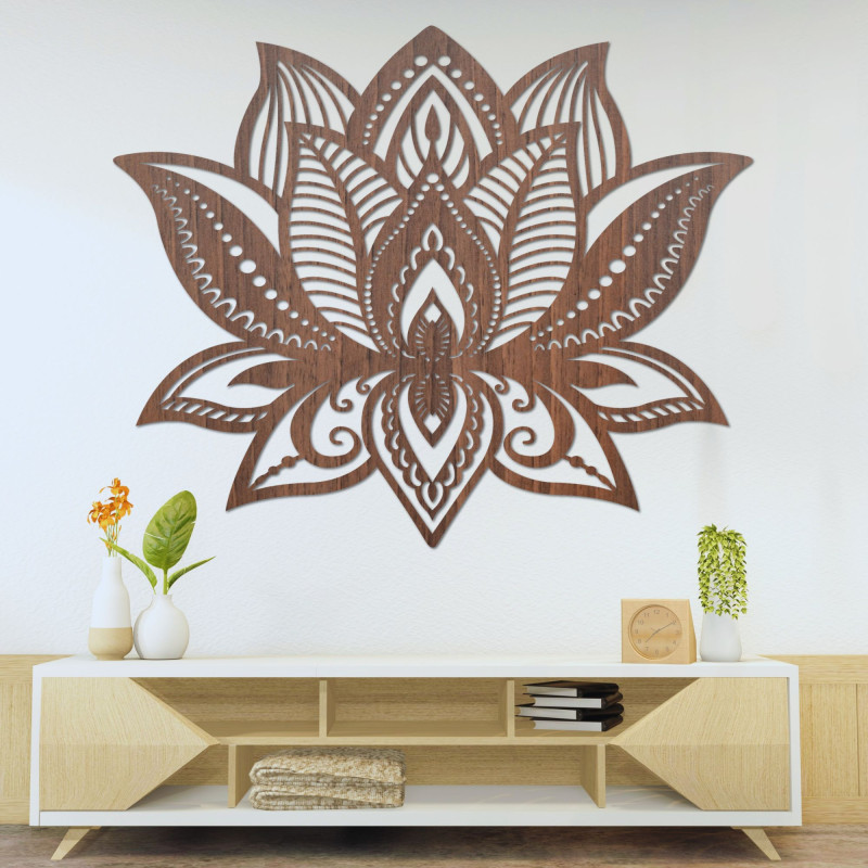 Dřevěná dekorace na stěnu mandala - FLORALIS