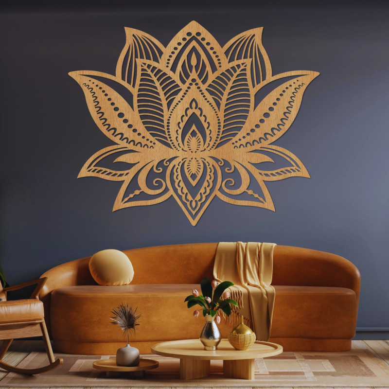 Dřevěná dekorace na stěnu mandala - FLORALIS