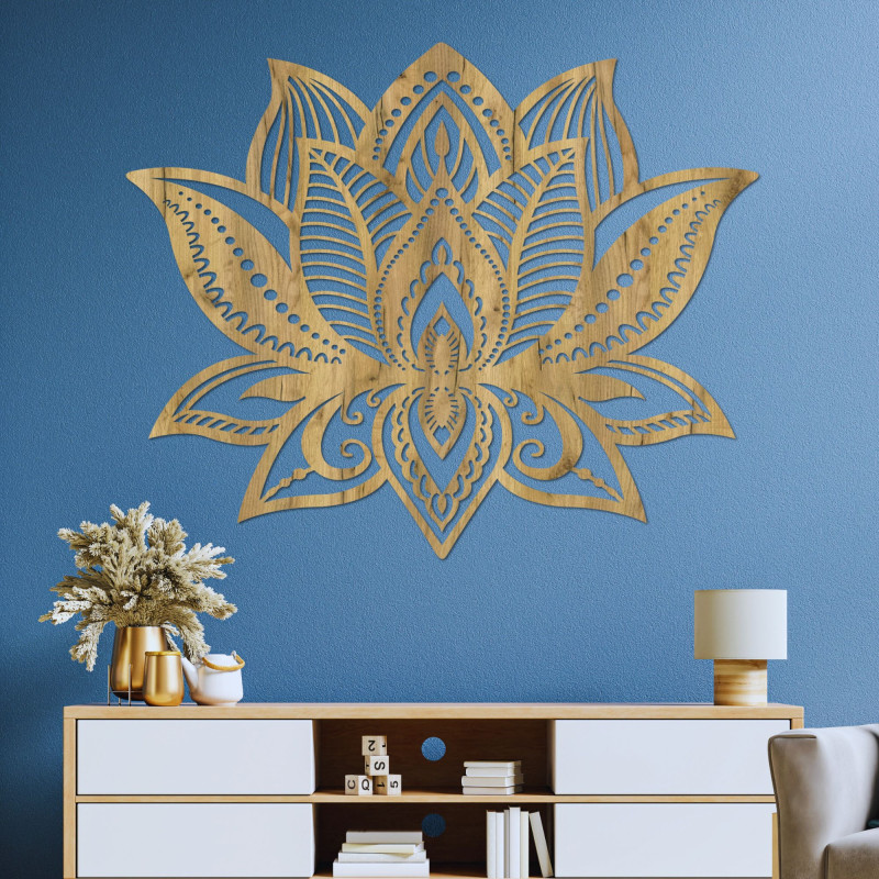 Dřevěná dekorace na stěnu mandala - FLORALIS