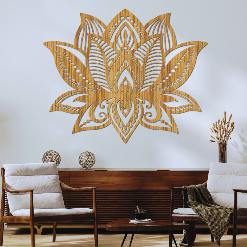 Dřevěná dekorace na stěnu mandala - FLORALIS
