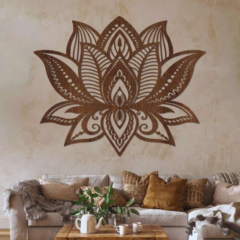 Dřevěná dekorace na stěnu mandala - FLORALIS