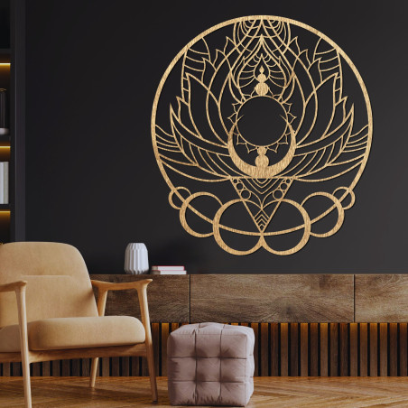 Vyřezávaný obraz na zeď květ slunce