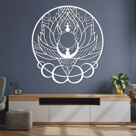 Artefakt na zeď – Vyřezávaný květ slunce, přírodní a originální design